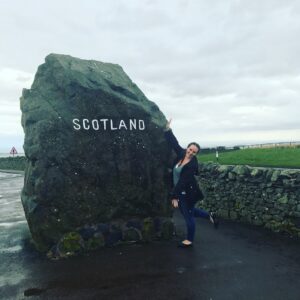 The Scotland border is marked by these giant, picture worthy stones.